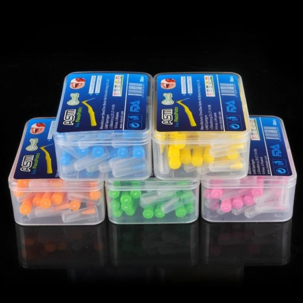 

20 PCs Orthodontic Toothbrush Interdental Tooth Brush Small Head Soft Hair Correction Teeth Braces Dental Floss Oral Tooth Care