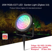 new 25w rgbcct smart led garden light ip66 ac110v 220v collocation zigbee 3 0 gateway can voice remote controlpowered by tuya