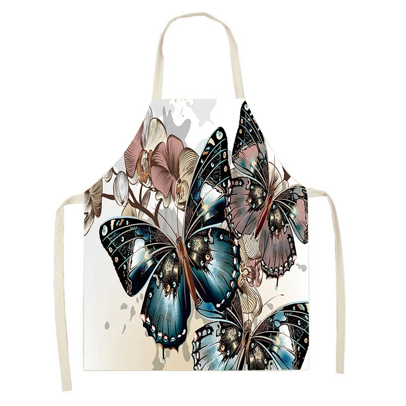 

Butterfly Apron Baking Accessories Beautiful Butterfly Girl's Home Aprons for Women Apron Kitchen 47x38cm 68x55cm