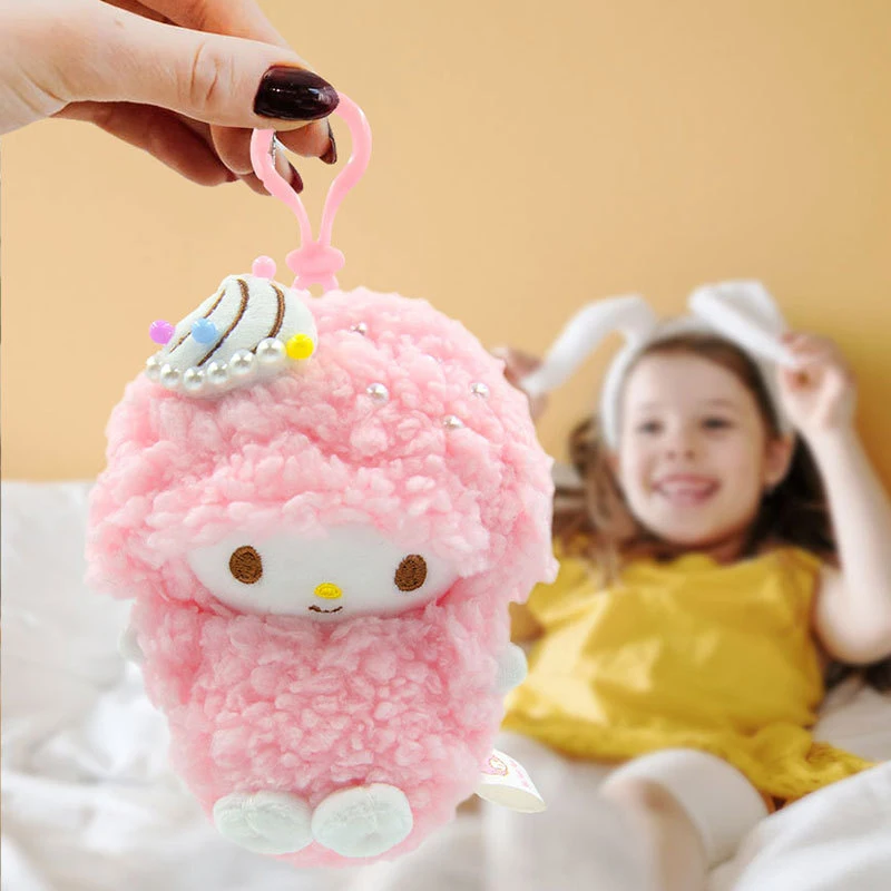 Фото Плюшевый брелок Sanrio My Sweet Piano, милый плюшевый брелок-овечка в виде торта, мягкий кулон 12 см для девочек, подарок на день рождения №2