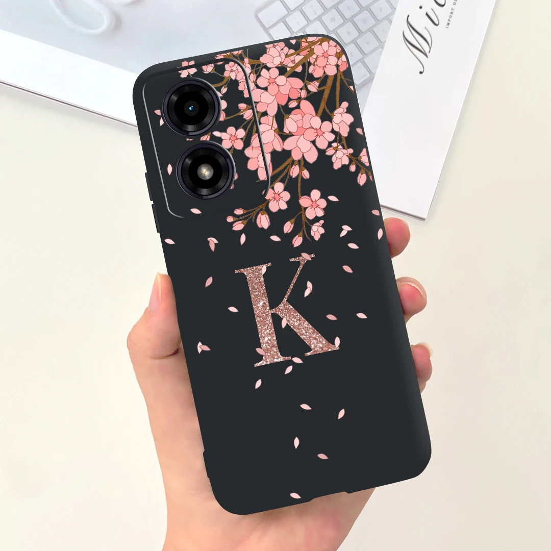 Чехол для Motorola Moto G04 G04s задняя крышка с милыми коронами и буквами мягкие чехлы