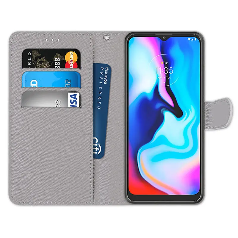 flip case for motorola e7 plus luxury card paint book phone shell moto e7 e6 plus leather wallet case for moto g9 g 8 play etui free global shipping