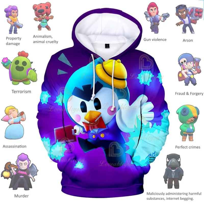 

Browlingss Mr.p AGENT P Boys Girls 3D Hoodie Sweatshirt Stars, Kids Shoot Game Cute Cartoon Clothing Birthday Gift