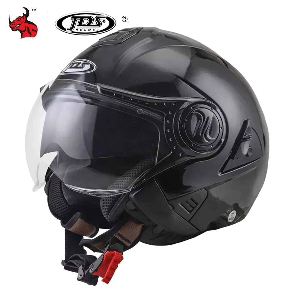 

Мотоциклетный шлем NENKI, каска с двойными линзами, с открытым лицом, для гонок по бездорожью