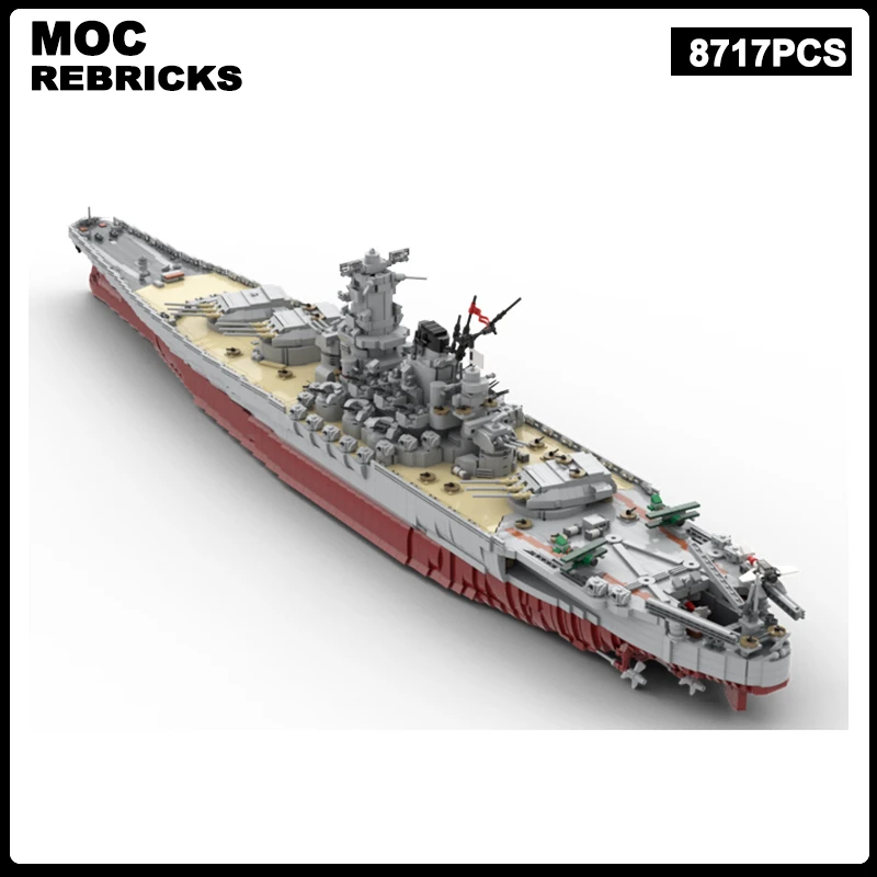 Японская военная серия WW2 темно-синий линкор IJN Yamato космический корабль MOC