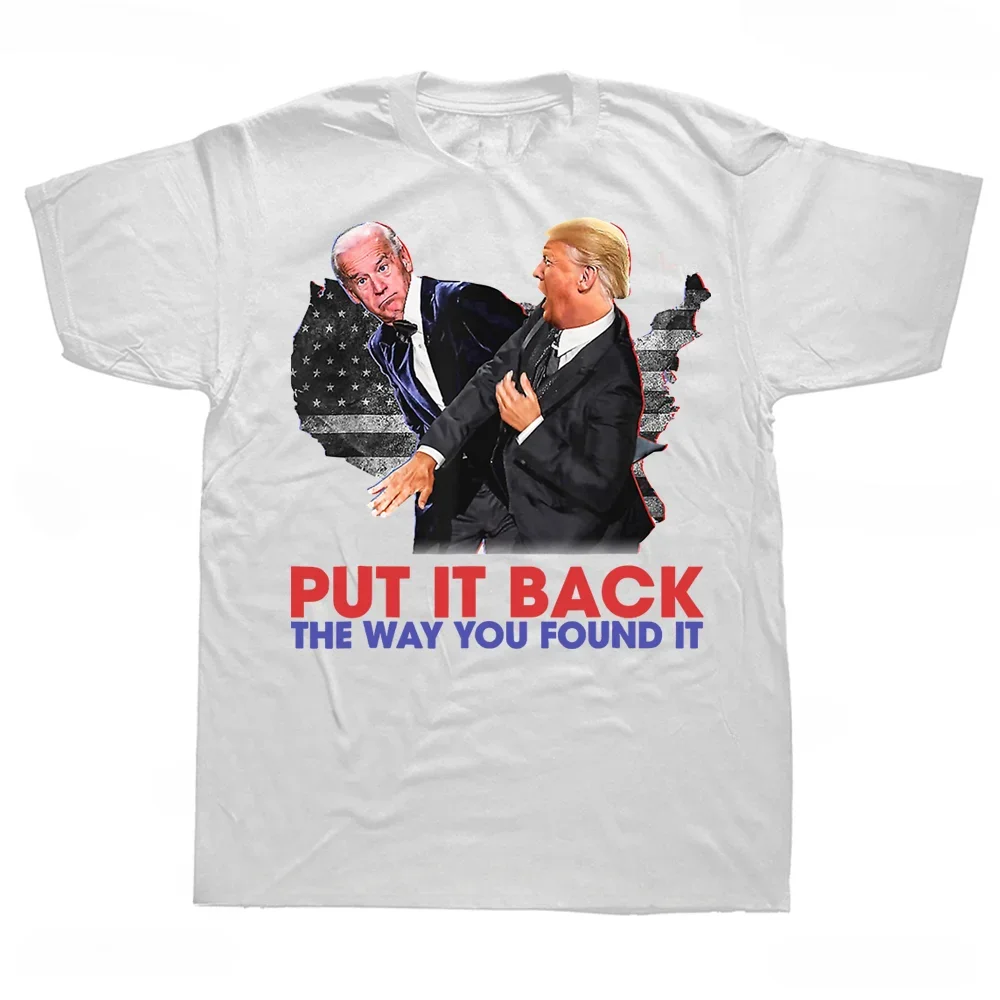 Забавная Противоударная футболка с изображением Трампа надеть его обратно как