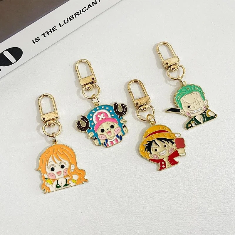 Цельный брелок для ключей Луффи роророноа Зоро Нами цепочка позолоченная