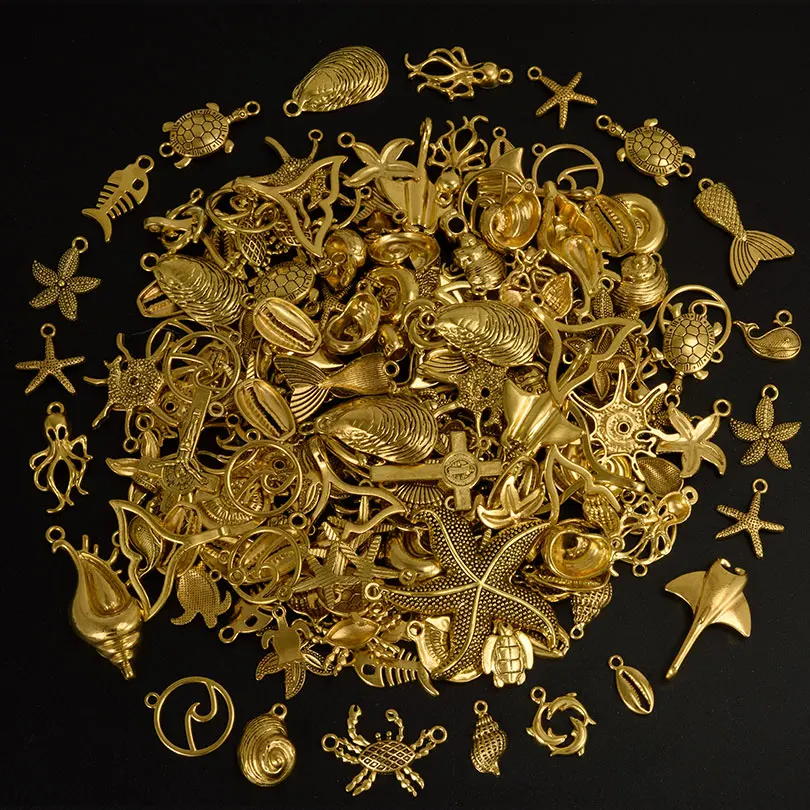 10/20/30 шт. винтажный кулон из сплава золотого цвета серия Ocean морская черепаха