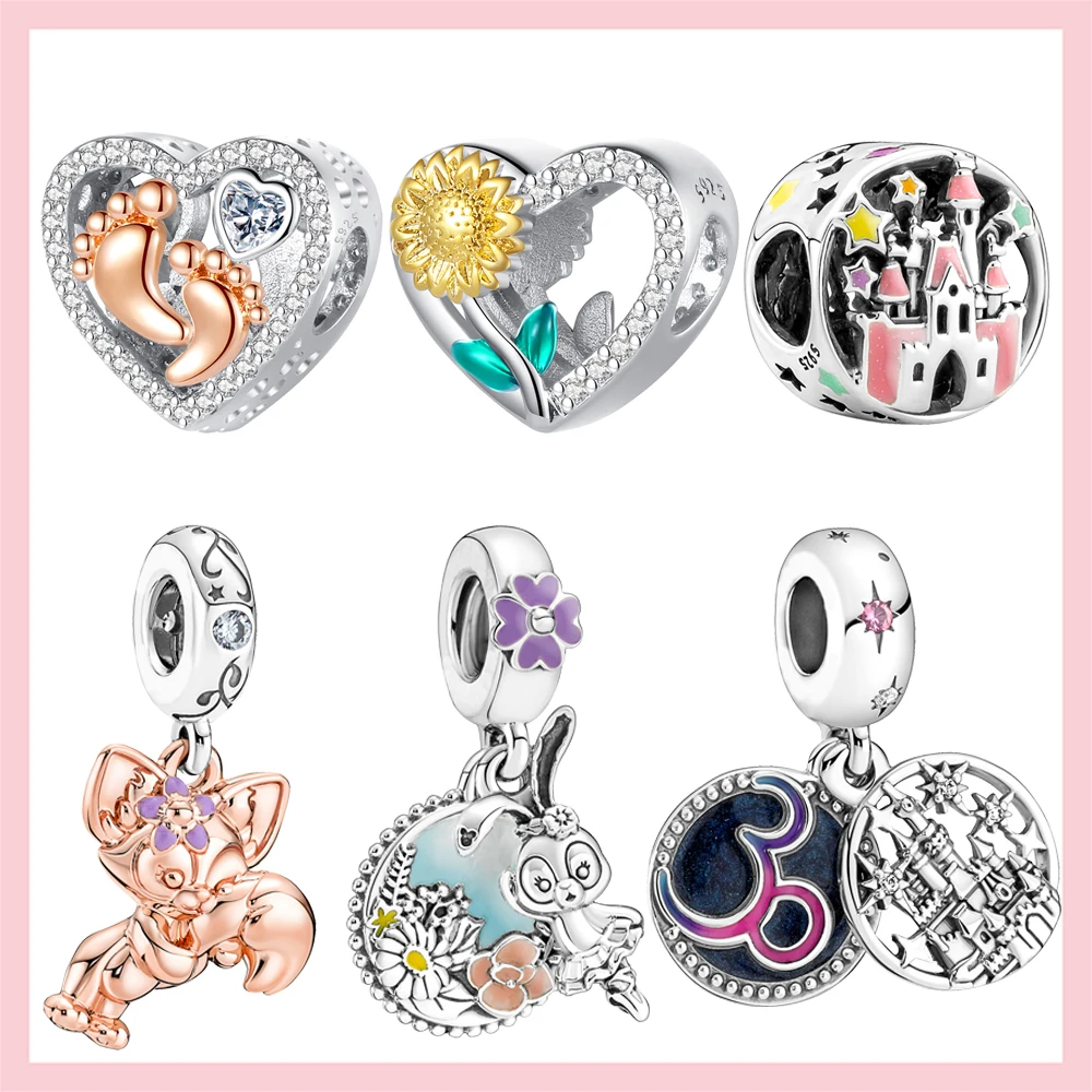 

Genuine 925 Sterling Silver Charms Parks Cartoon Bunny Beads Fit Original Pandora Bracelet Necklace Jewelry Making