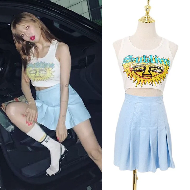 

K-pop Stage Outfit Women Sexy Festival Clothing Rave Wear Concert Outfits Jazz Dancewear Pu Leather Skirt DJ DS Clubwear JL4058