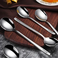 hot soup spoon silver long handle food spoons stainless steel stirring spoon durable drink soup kitchen accessories