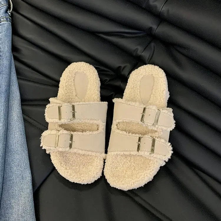 Женские меховые шлепанцы роскошные на платформе плюшевые мягкие дизайнерские
