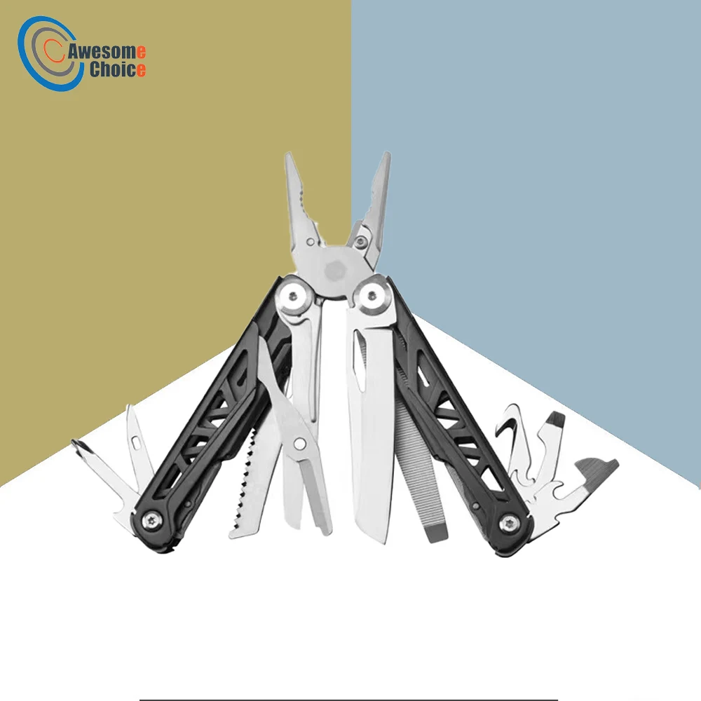 

17in1 Outdoor Multi Tools Knife Plier Stainless Steel Portable Folding Pocket Plier Home Emergency Repair Tool Camping Equipment