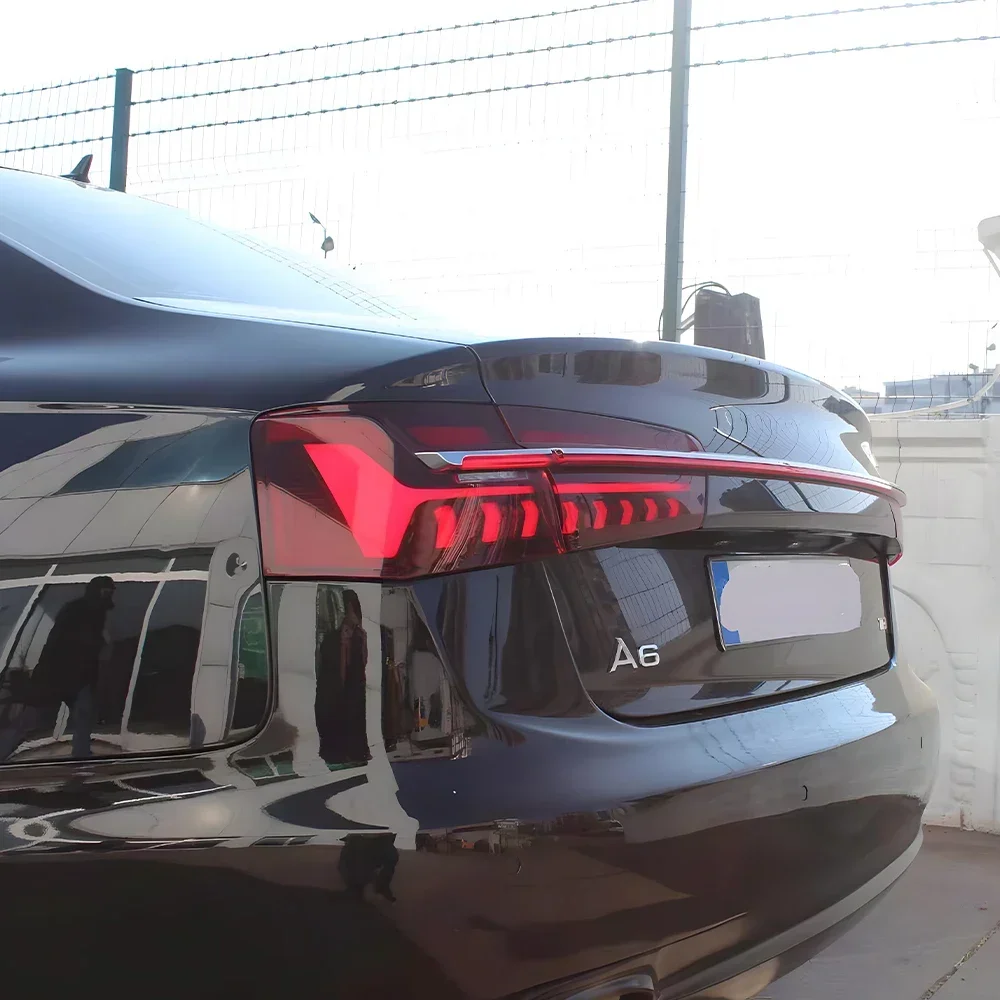 Фото Модифицированные автомобильные задние фонари в сборе для Audi A6 C7 A6L S6 2012-2015, обновленные аксессуары 2021, высокая конфигурация, дизайн рыбьей кости №1