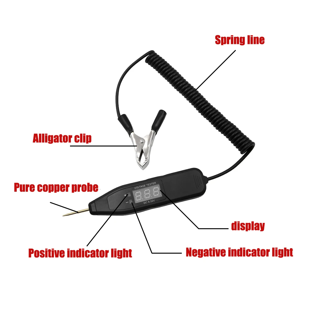 

5-32V Car Repair Multifunctional LED Light Voltage Tester Circuit Tester Pen Voltage Tester Various Driving Signals