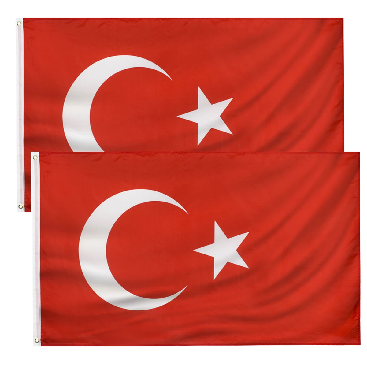 

2pcs Turkey Flag 90x150cm Turkish National Flags Polyester Vivid Color and Fade Proof with Brass Grommets