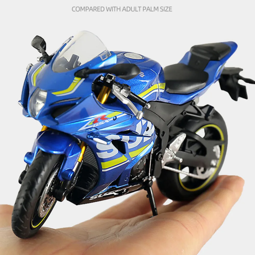 Модель мотоцикла Suzuki литая под давлением 1/12 17 см для бездорожья мотор GSX-R1000 с
