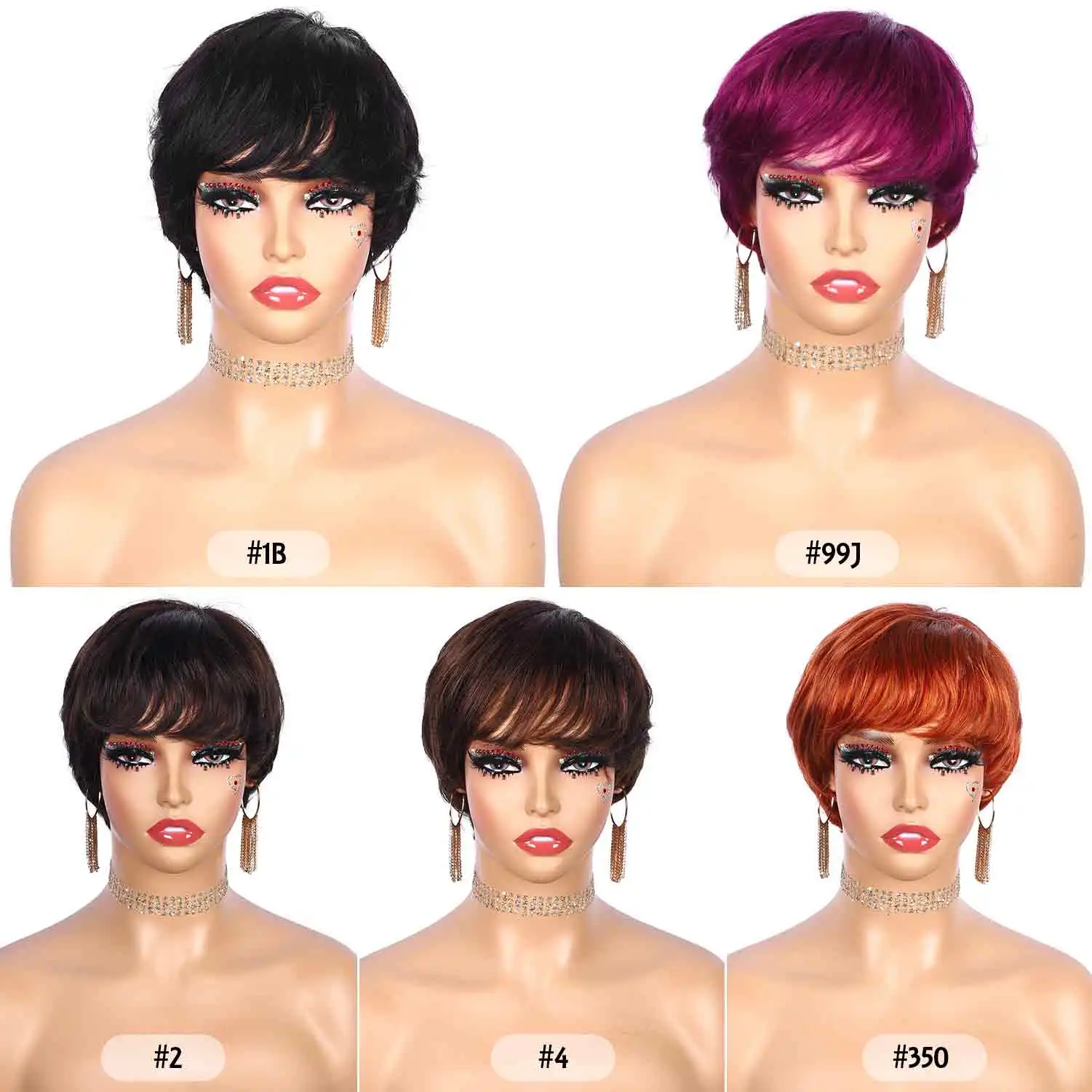 TNICE Короткие волосы с стрижкой пикси парик из натуральных волос естественная