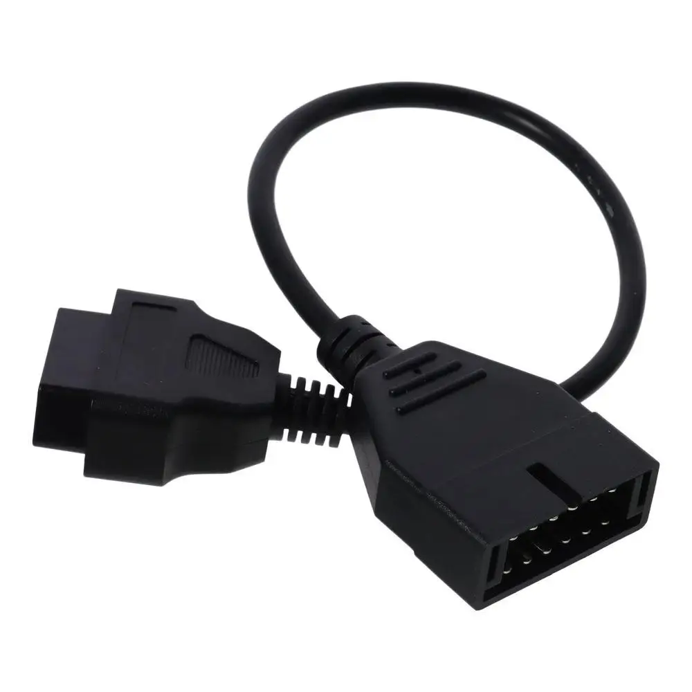 Металлический и пластиковый OBD1 12 Pin к OBD2 16 15 7 дюйма в длину черный Диагностический