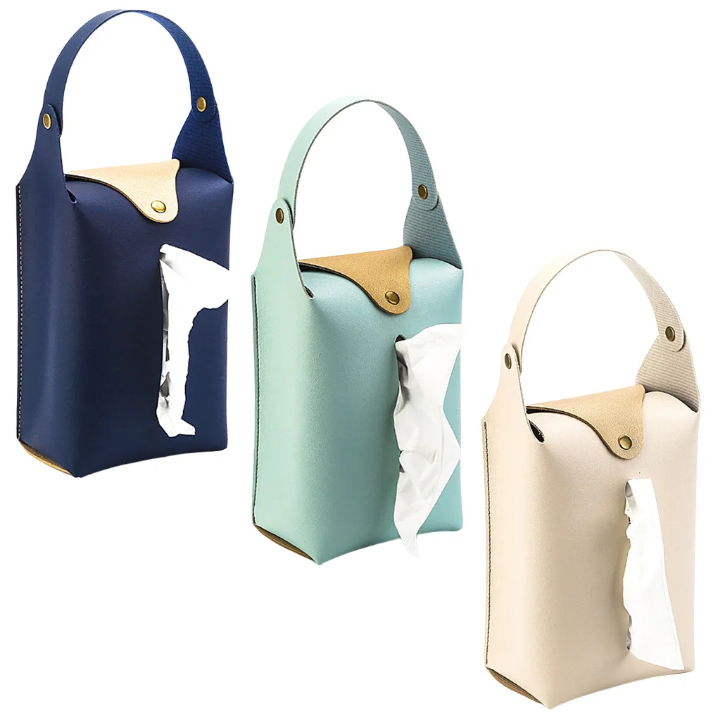 

Car Headrest Tissue Holder Hanging Paper Towel Storage Napkins Bag Family Trip Automobile Organizer Vehicle Upgraded