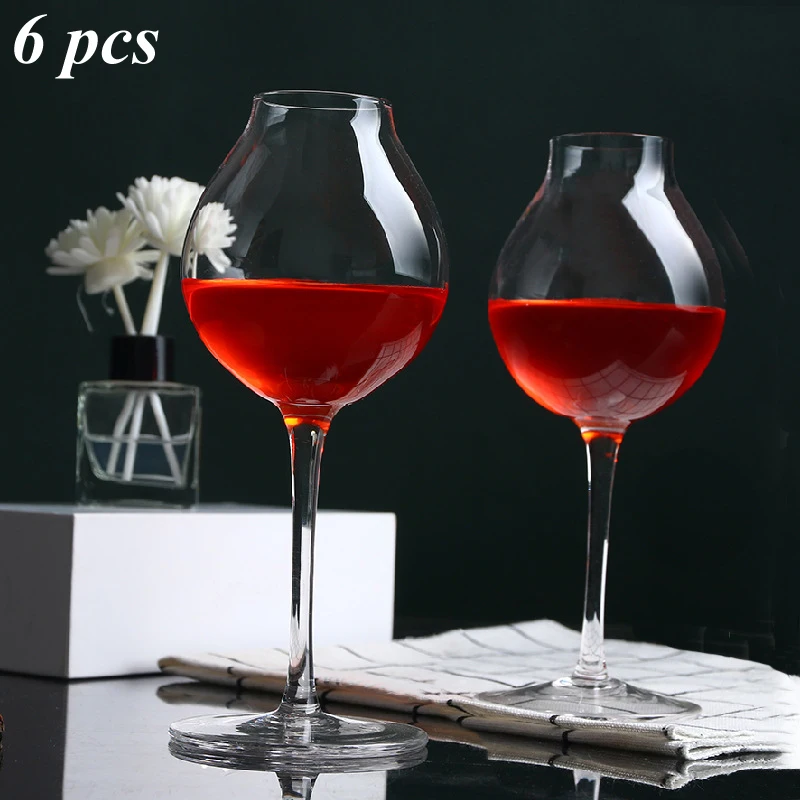 

6pcs Classical Professional Scotch Whisky Crystal Goblet Cups Creative High-footed Tasting Whiskey Glass Cup For Red Wine Brandy