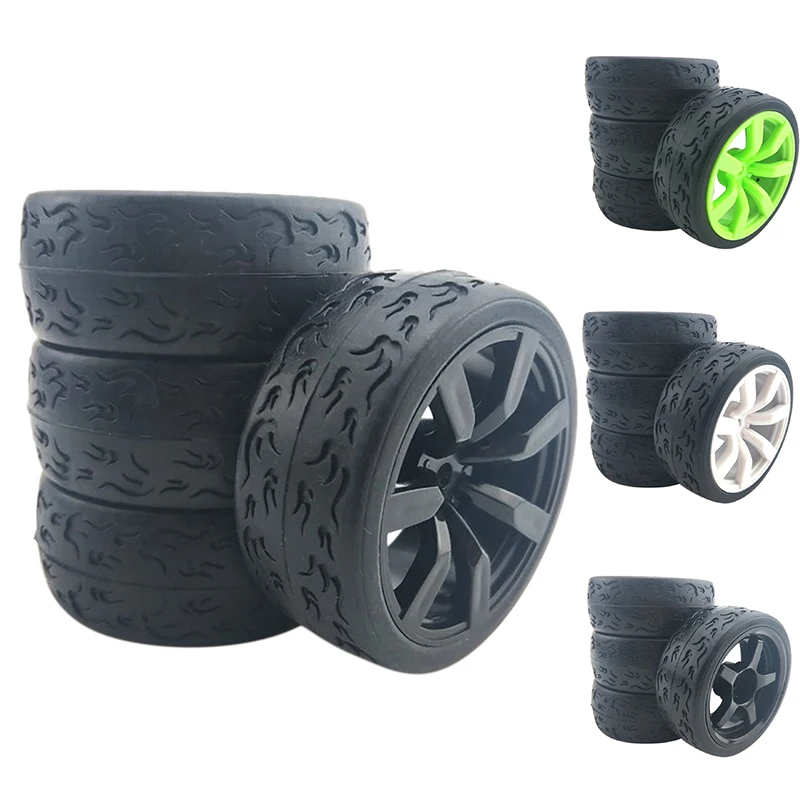 

4 шт. 12 мм шестигранник 66 мм радиоуправляемые автомобильные резиновые шины колесный обод для модели 1/10 плоские беговые, Дрифтинг, большая но...