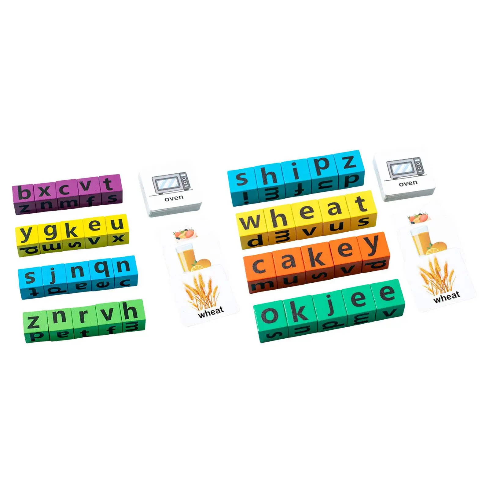 

Wooden Interaction Multi Player Travel Flash Cards Vowel Reading Letters Toy