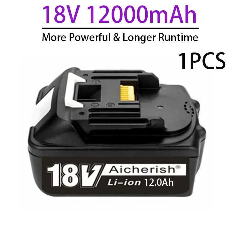 

100% Original With LED Charger Li-ion Rechargeable Power Tools Makita 18V 12Ah Battery for BL1840 BL1850 BL1830 BL1860B LXT400