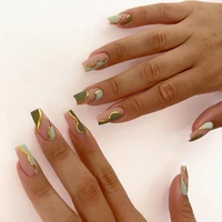 wearing nail graffiti color matching french manicure press on nail fake wholesale
