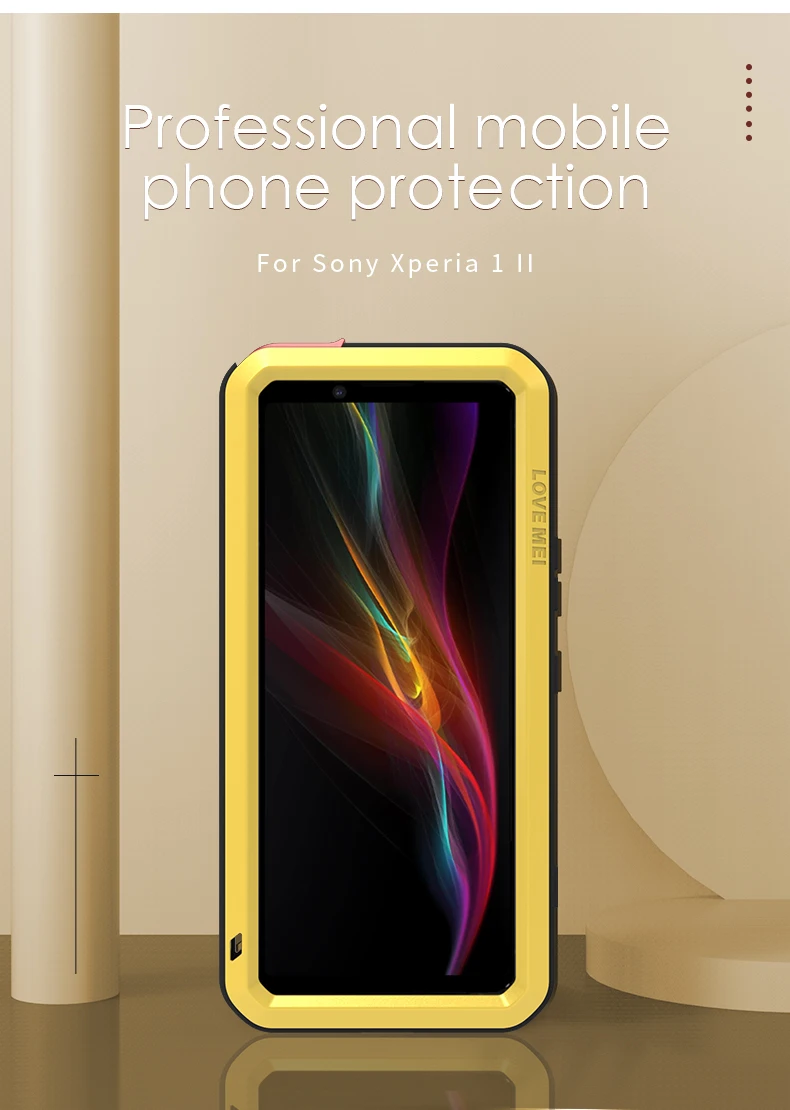 Love Mei Metal Aluminum Case For Sony Xperia 1 5 10 Ii Plus Cover Powerful Armor Shockproof Life Waterproof Cases Coque