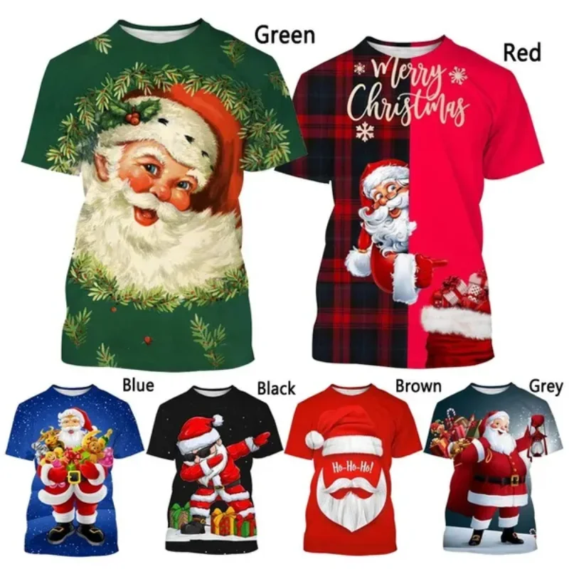 

Fashion Men Clothing Santa Claus3D Print T-shirt Personality Oversized T Shirt Hip Hop Harajuku Street Unisex Tops Tees