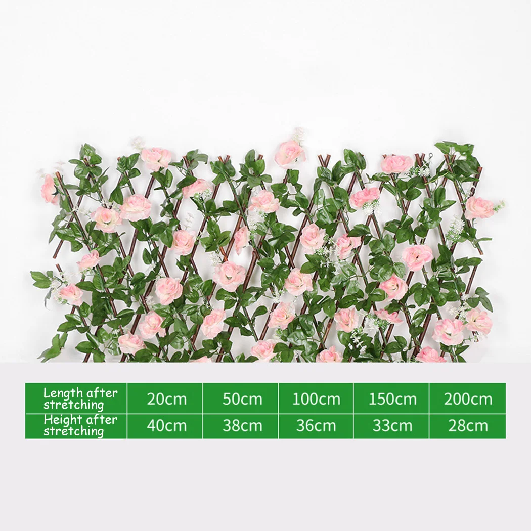 

Artificial Flower Garden Wall Leaf Wood Outdoor Telescopic Simulation Fence Plant Trellis Yard Garden Decorations Home Decor