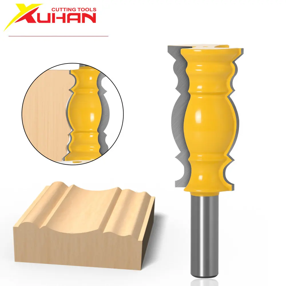 

XUHAN 1pcs 1/2&quot 12mm Shank 12.7mm Large Line Knife Crown Molding Router Bit Tenon Cutter For Wood Woodworking Milling Cutter
