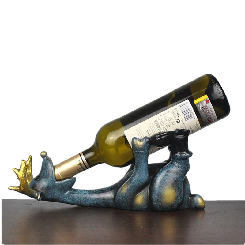 

Декоративная скульптура для гостиной, держатель для бутылки вина с оленем из смолы, 14 см, фигурки в европейском стиле, креативное украшение ...