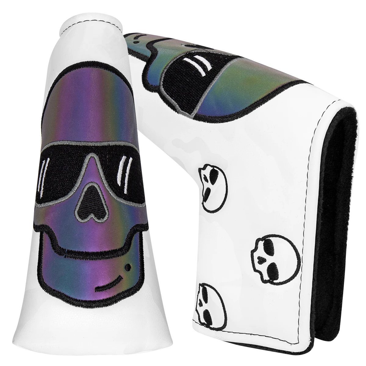 

Golf Blade Putter Cover Golf Head Covers for Putter Leather Blade Putter Headcover with Magnetic Closure and Skull Design