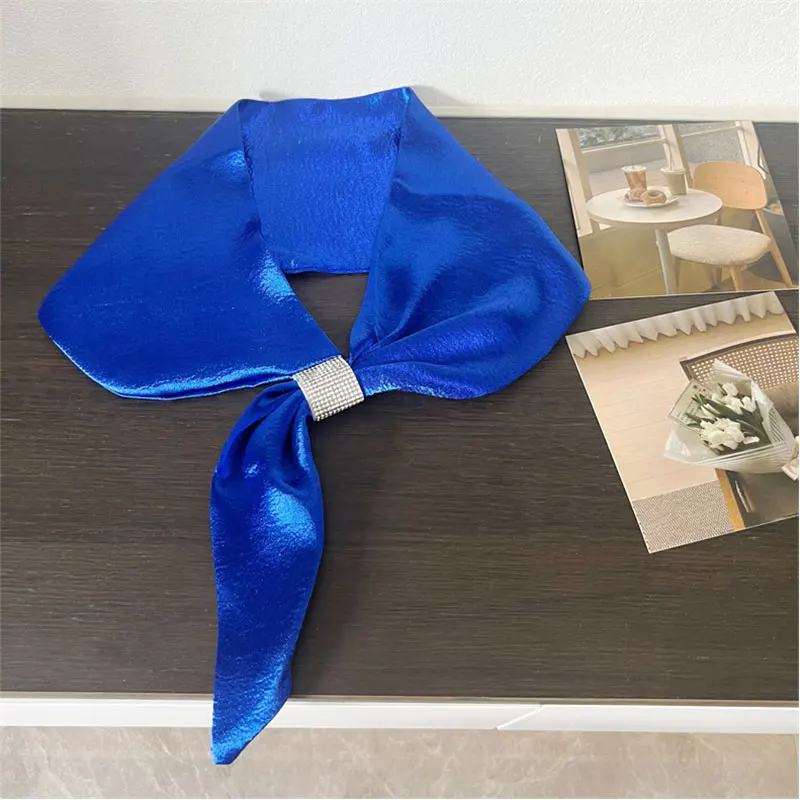 

2023 Solid silk scarf for Women Fashion Stoles Shawl Wraps Female Headband Foulard Hijab Luxury Sunscreen Ladies Scarves Bandana