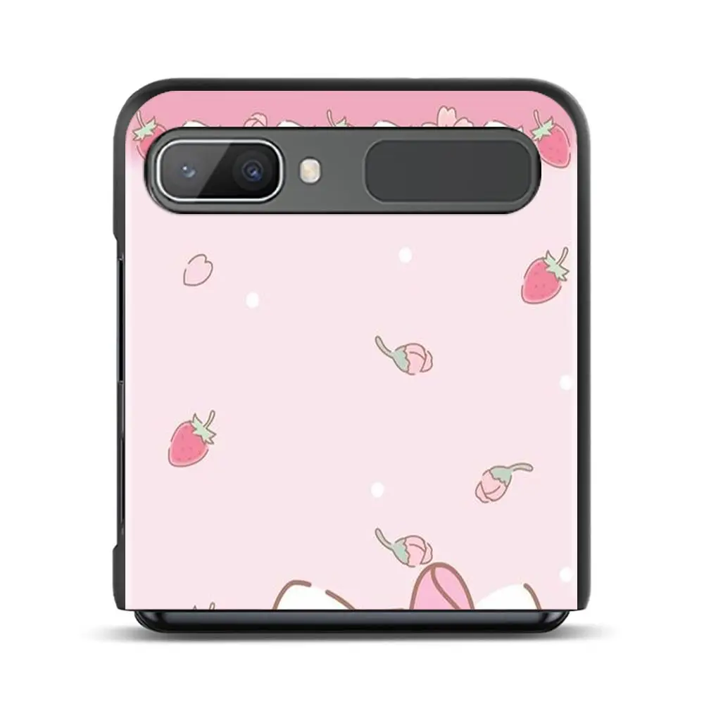 Розовый Стильный чехол с цветочным рисунком Hello Kitty для Samsung Galaxy Z флип-чехол