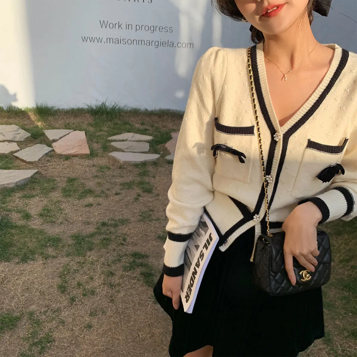 

Весна-Осень 2022, модный вязаный кардиган, женские кардиганы с воротником-лодочкой, женские пальто, свитера, верхняя одежда, топы C164