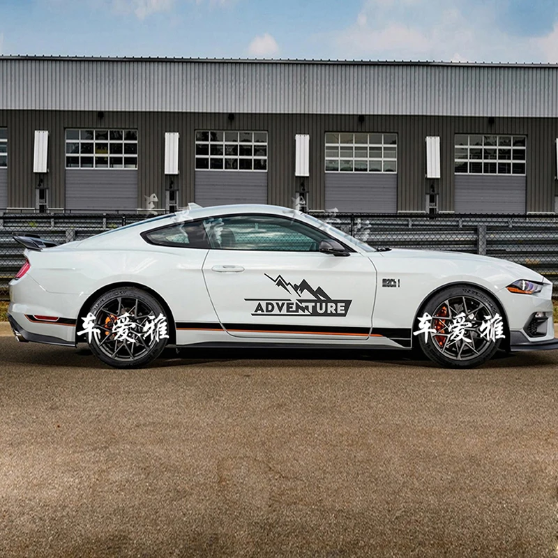 

2Pcs Car Stickers Rear Trunk Side Body ADVENTURE Vinyl Film Decal Custom For Ford Mustang GT Car Accessories Exterior Parts