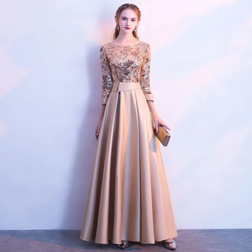 

Elegant 2024 Hot Style Long Formal Sequined Prom Dresses Maxi Evening Party New Plus Size Embroidered Gowns Vestidos De Fiesta