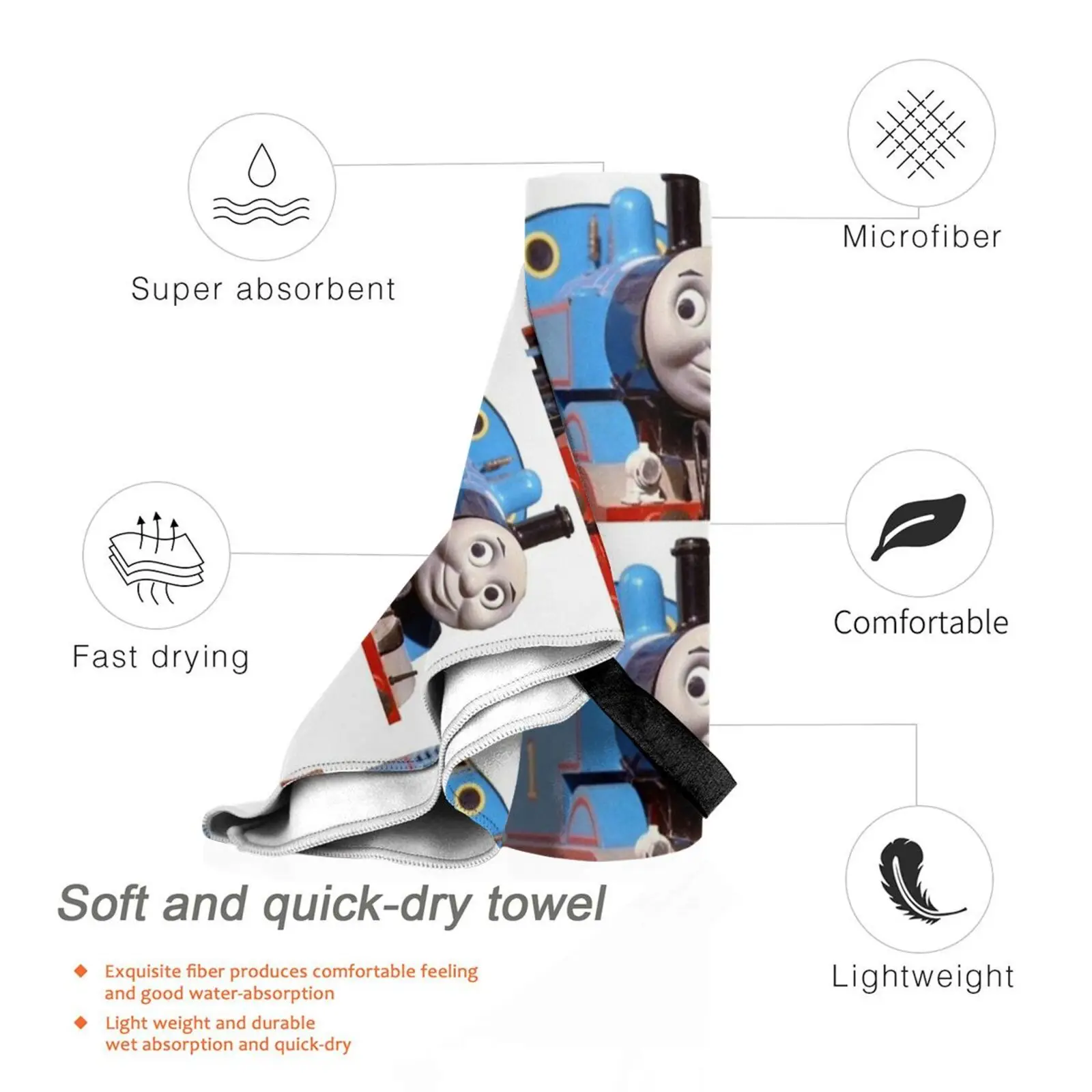 Изготовленное на заказ полотенце Thomas The Tank Engine (оригинал) банное поезд Детские