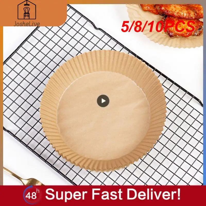 

5/8/10PCS Round Barbecue Plate Food Pad Oil-absorbing Air Fryer Special Paper Micro-wave Oil-proof Kitchen Tools And Gadgets