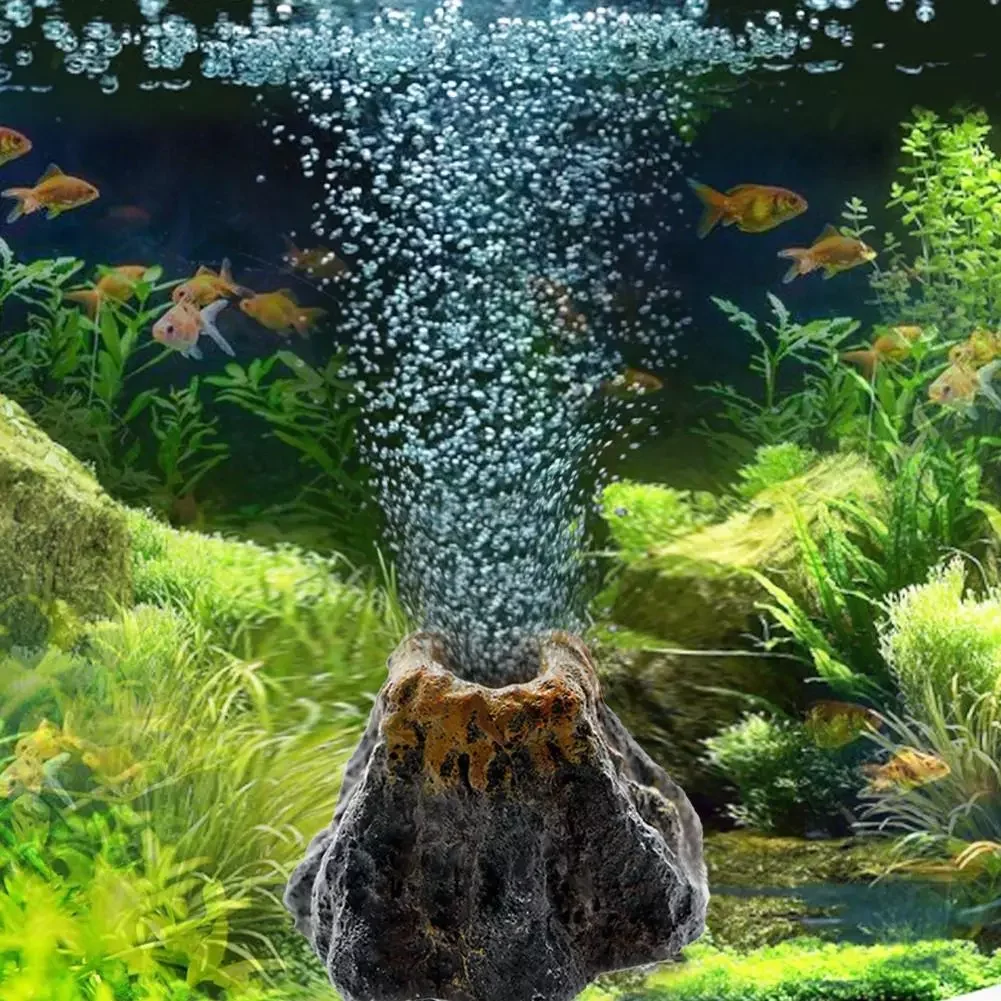 

Fish Tanks Landscaping Simulation Volcano Aquarium Accessories Rockery Ornaments Aeration Bubble Stone Oxygenation Tools