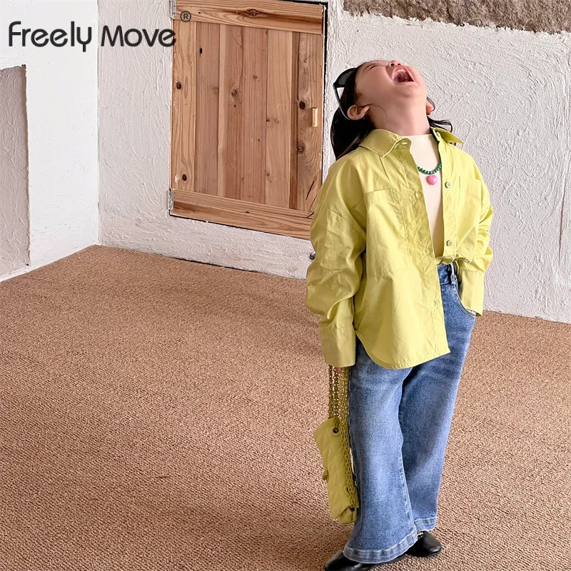 

Freely Move 2022 Autumn Freely Move 2022 Autumn Cotton Solid Full Sleeve Girls Kids Blouse Children Clothes Baby GirlsTops