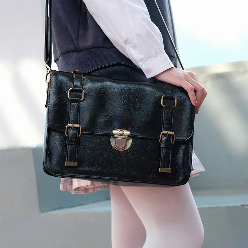 

British Style Retro Women's Backpacks Fashion Simple Uniform JK College School Girls Shoulder Bag Large Capacity Travel Handbag