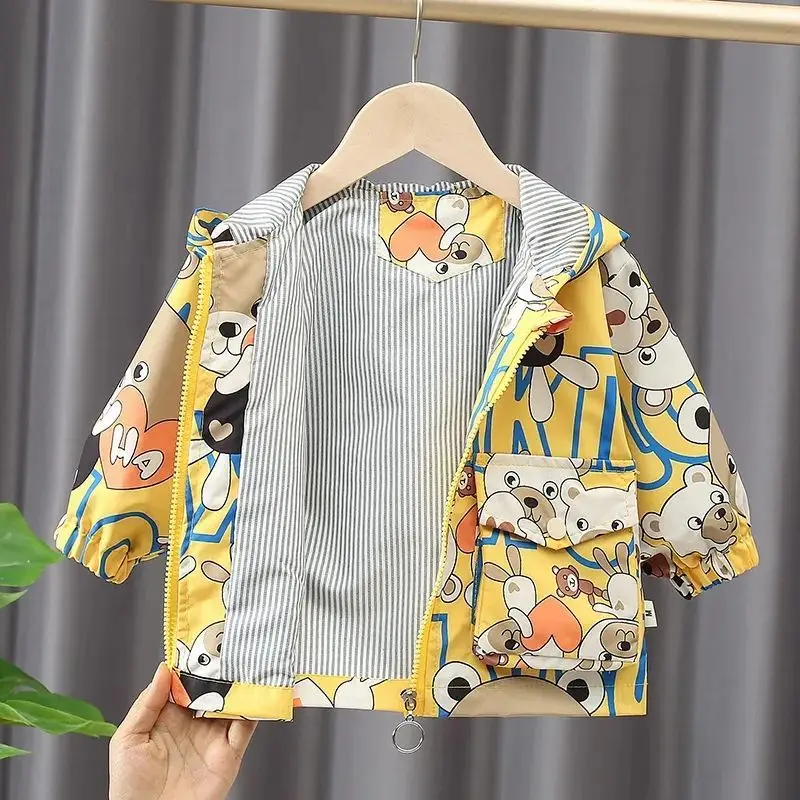 

Autumn Spring Girls Jackets Coat Baby Girl Outerwear Toddler Coats Parkas Hooded Jacket Kids Sweatshirt Boys Windbreaker Child