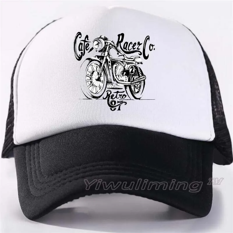 

Cafe Racer Cap Casual Plain Mesh Baseball Cap Adjustable Snapback Hats For Boy Girl Hip Hop Trucker Cap Streetwear Dad Hat