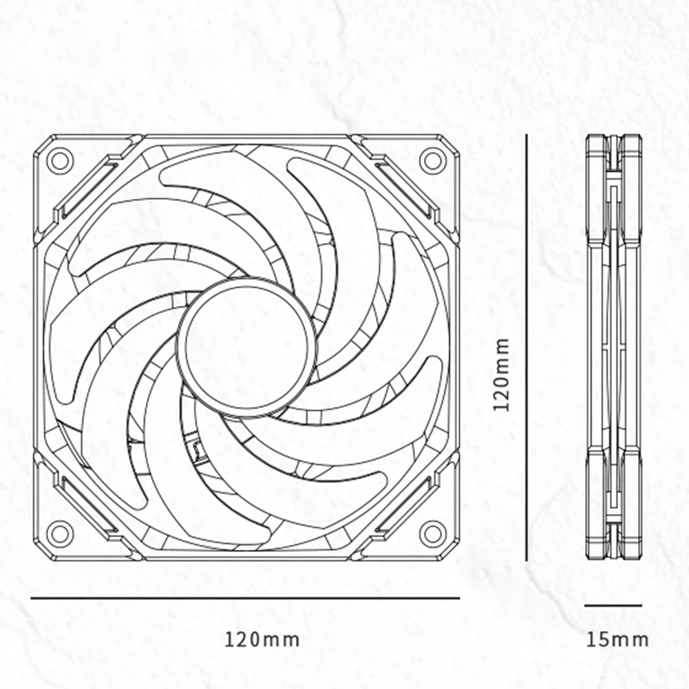 Чехол для ПК охлаждающий вентилятор система охлаждения 12 см бесшумный Водяной