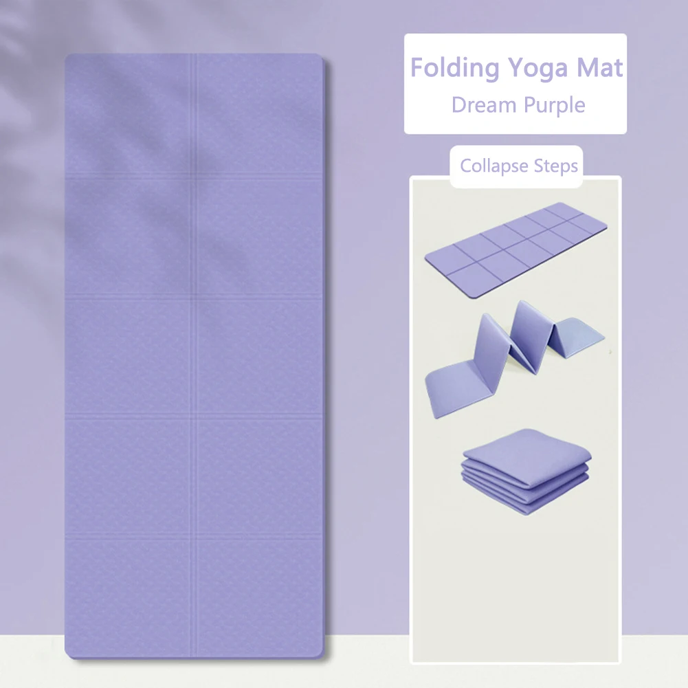 

Foldable Yoga Mat TPE Yoga Meditation Pad Anti-Slip Breathable Pilates Gymnastics Mat Shock-absorbing for Home Gym Office