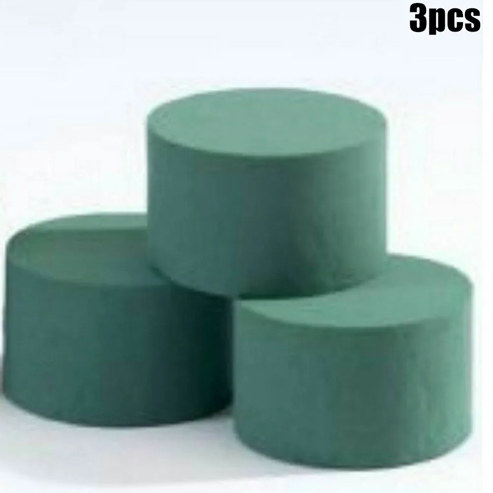 

3pcs Floral Wet Foam Brick Premium Cylinders Flower Mud Packing Arranging Oasis Fresh Display Wedding Florist Home Decor